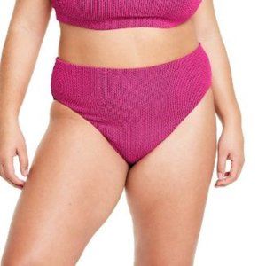 Women's Two-Tone Pucker High Waist Bikini Bottom - Tabitha Brown